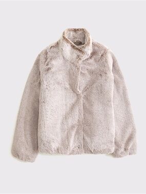 abercrombie kids faux fur mockneck jacket